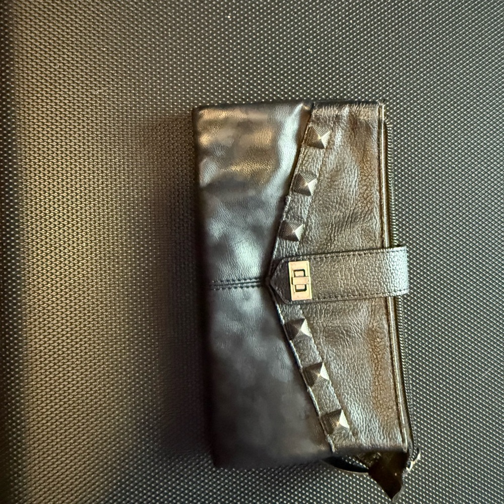 Black Studded Clutch Wallet